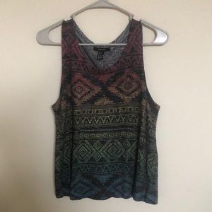 Forever 21 Aztec Rainbow Tank Top